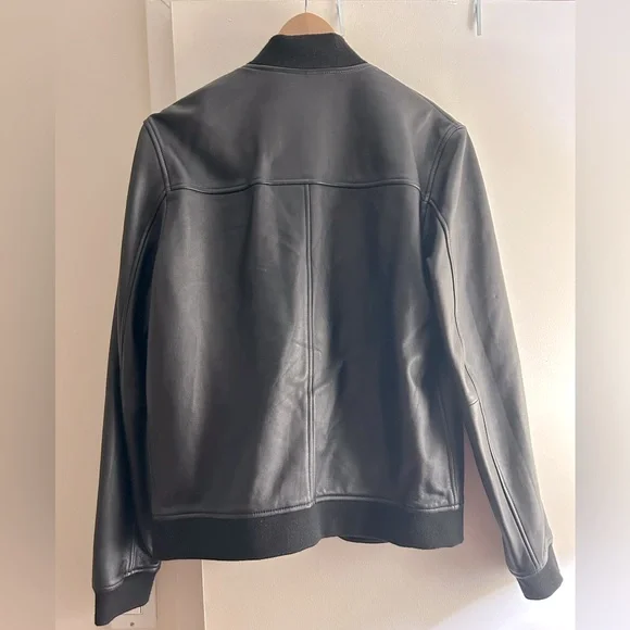 Theory Leather BomberJacket, Men’s Small - Picture 3 of 7